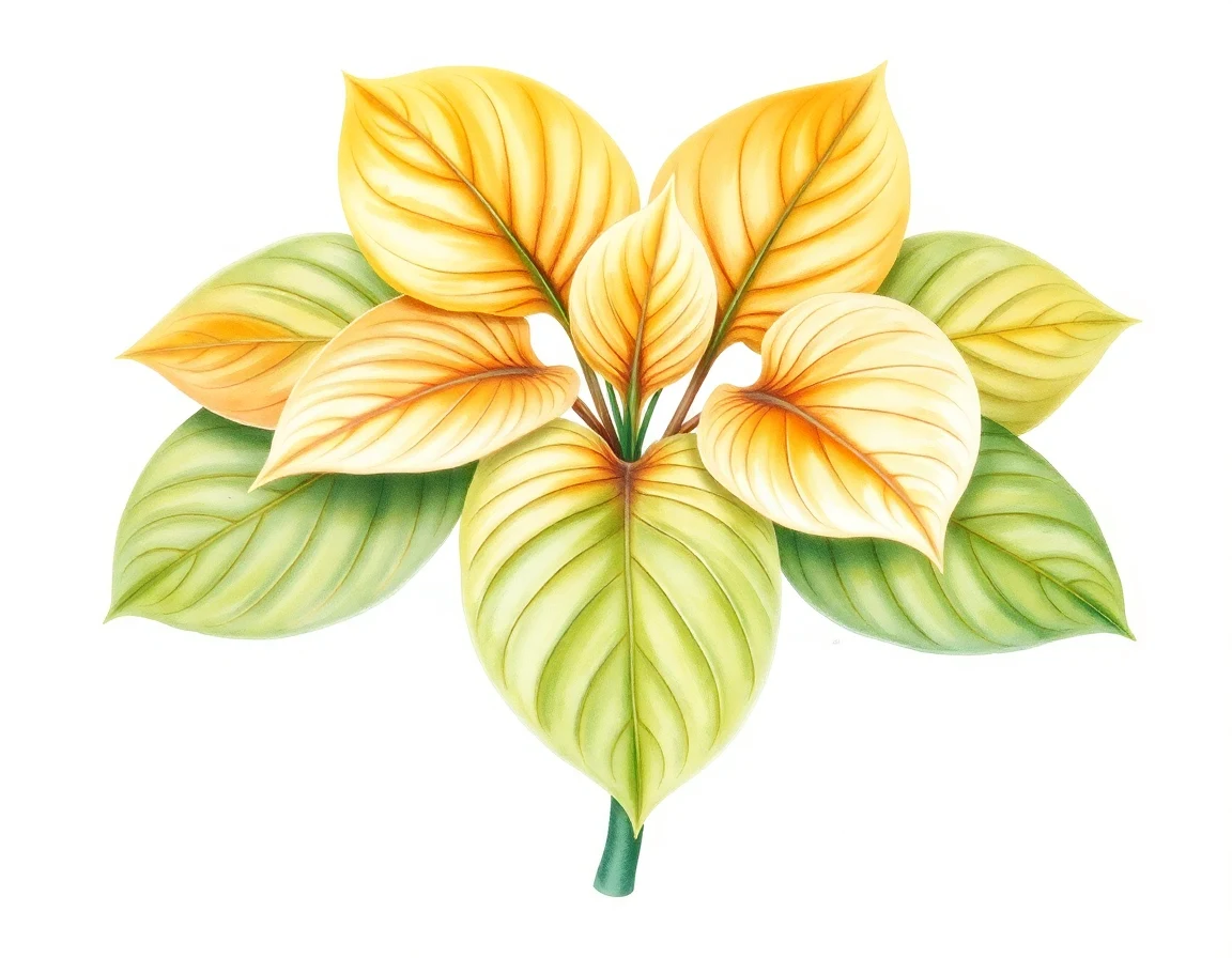 Watercolor illustration of Hosta 'Okaydokey'