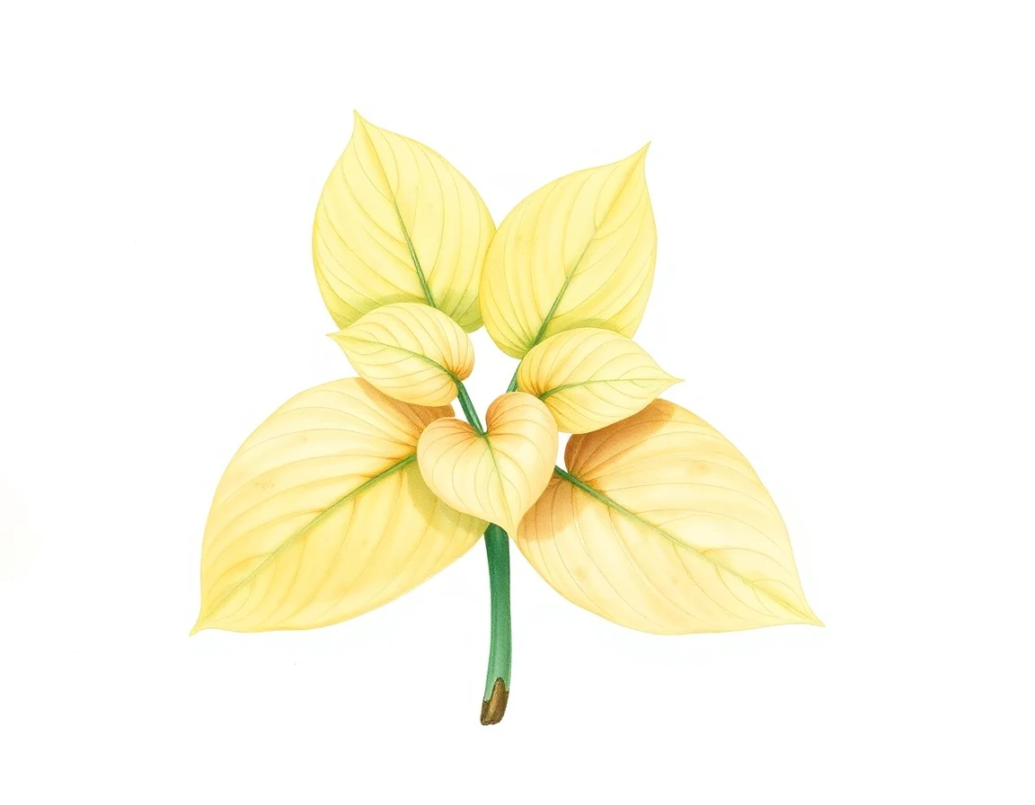 Watercolor illustration of Hosta 'Okefenokee'