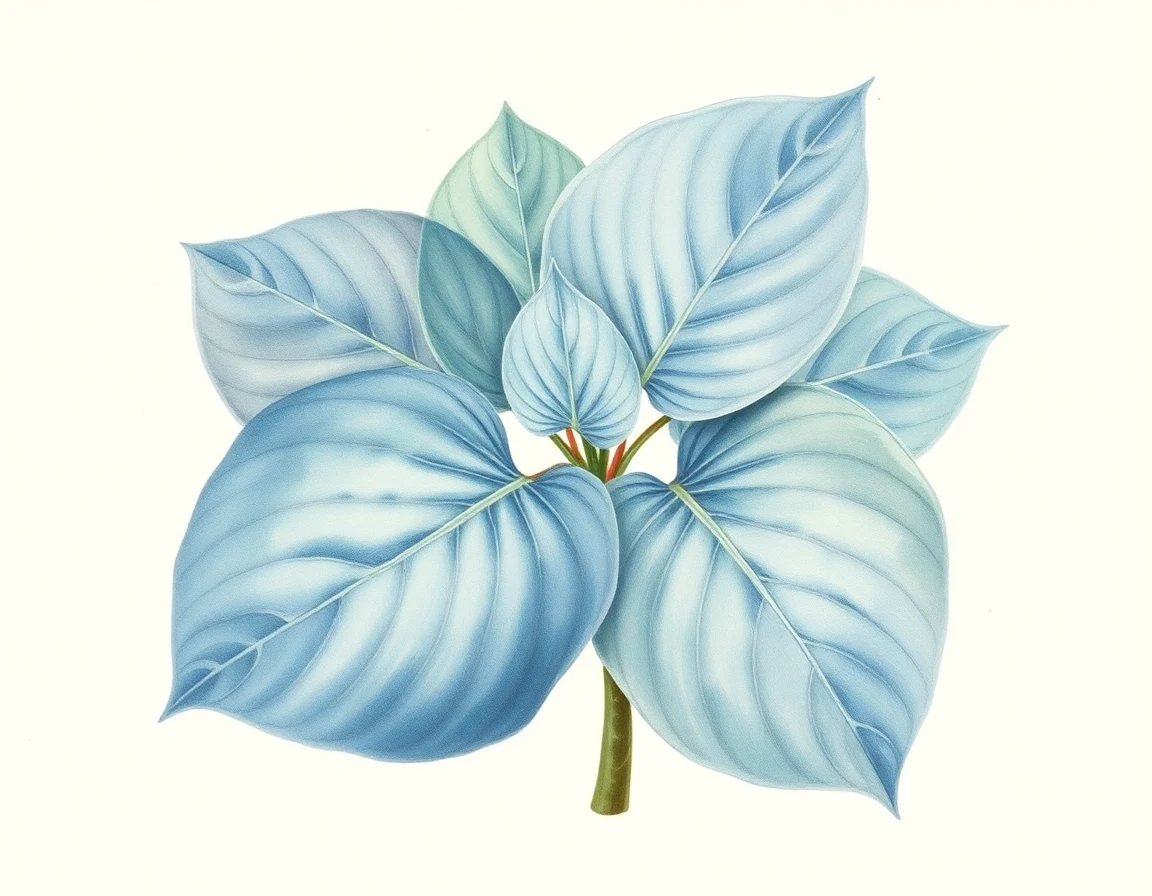 Watercolor illustration of Hosta 'Old Bill'