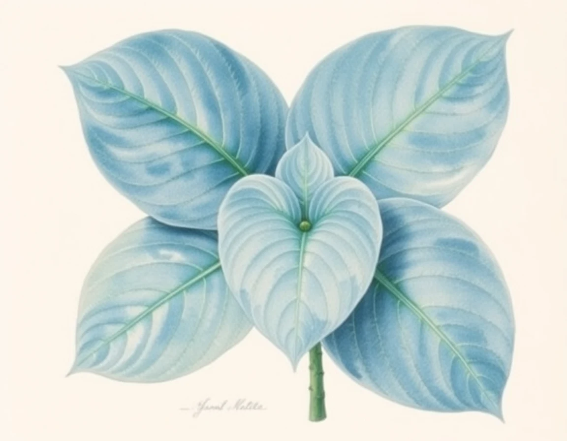 Watercolor illustration of Hosta 'Old Gnarly'