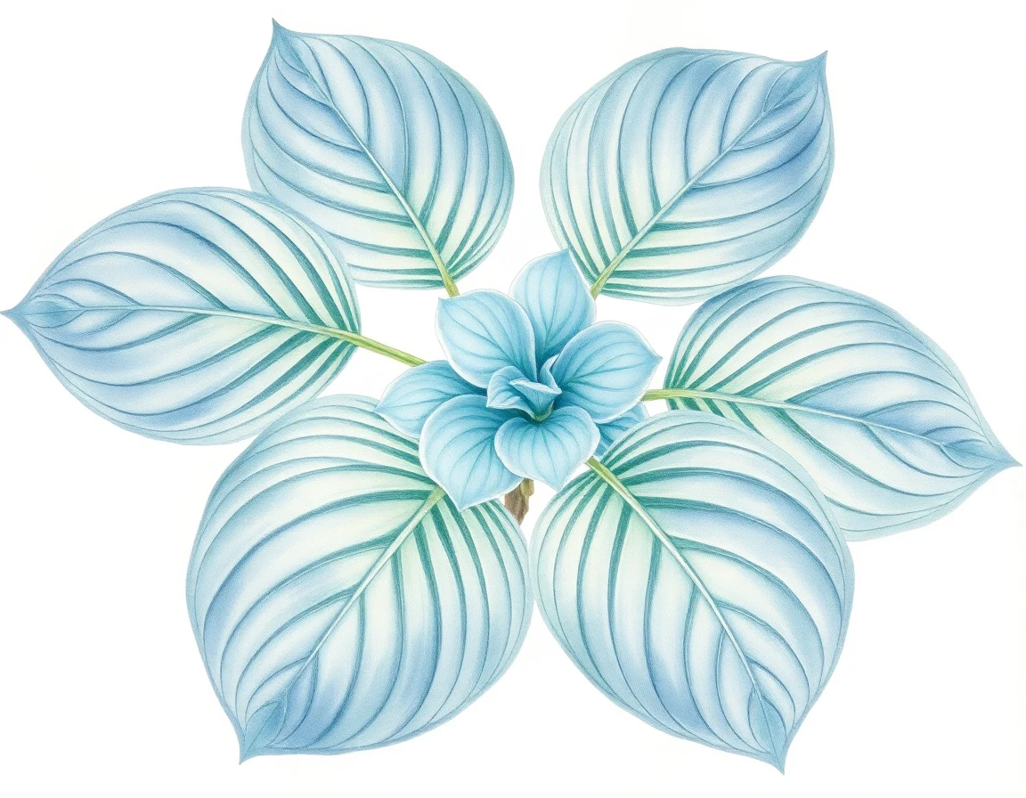 Watercolor illustration of Hosta 'Old Hump Back'