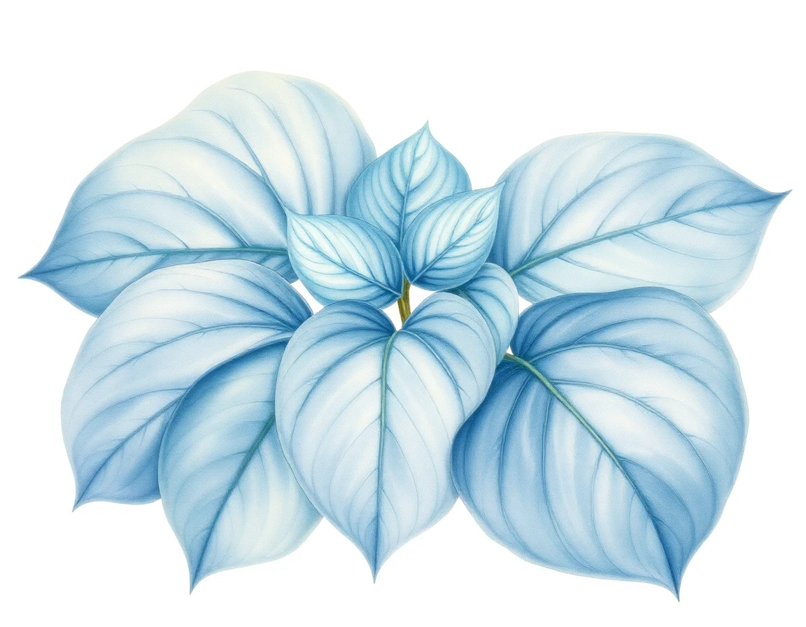 Watercolor illustration of Hosta 'Old Smoky'