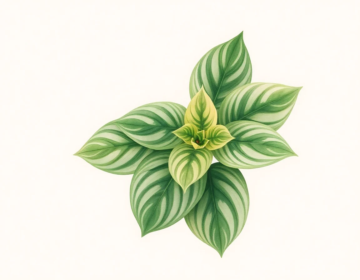 Watercolor illustration of Hosta 'Olga's Shiny Leaf'