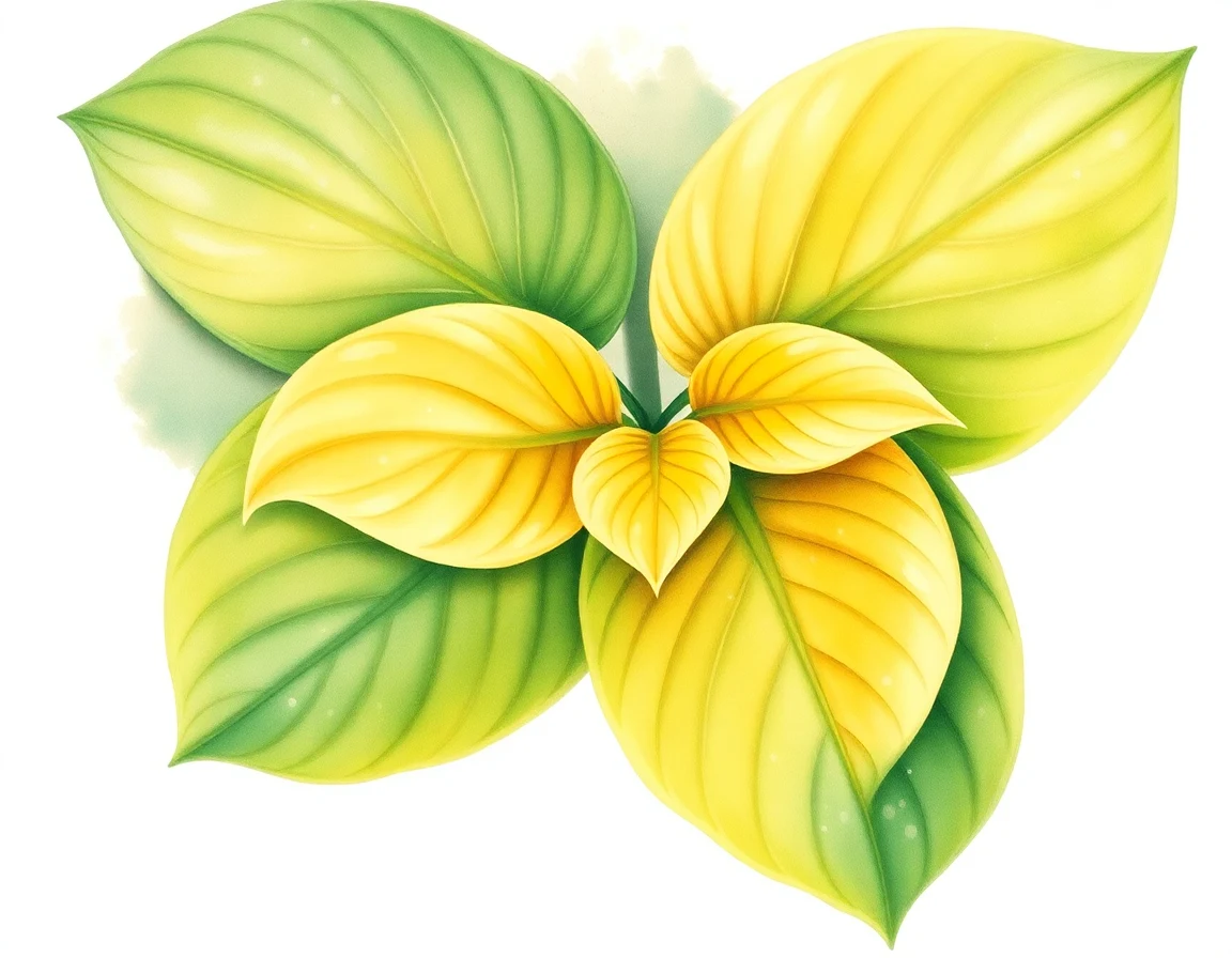 Watercolor illustration of Hosta 'Olympic Fab Five'