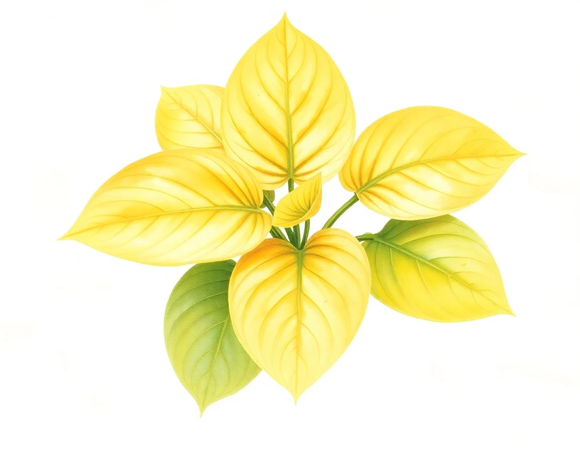 Watercolor illustration of Hosta 'Olympic Torch'