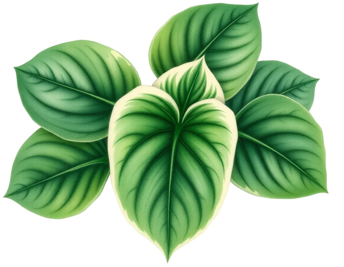 Watercolor illustration of Hosta 'On Parade'