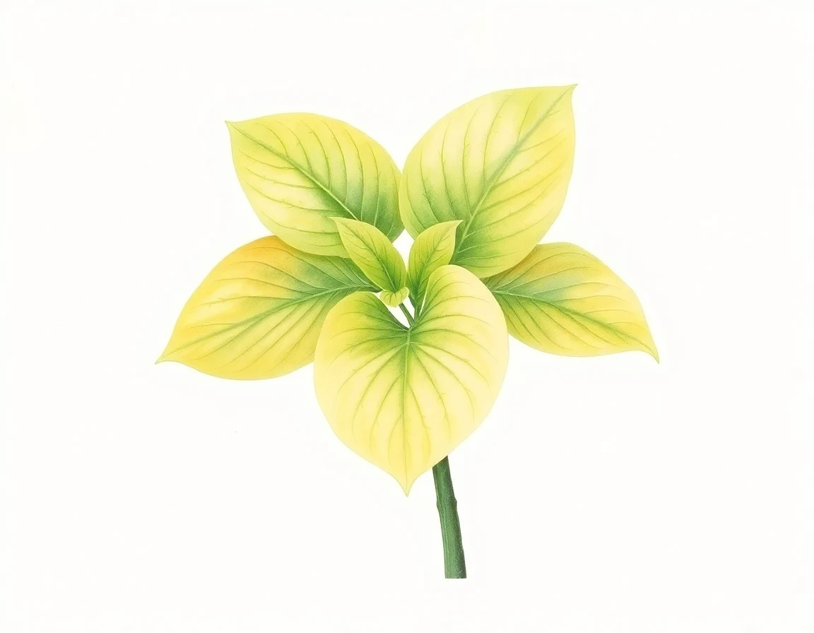 Watercolor illustration of Hosta 'One Fine Day'