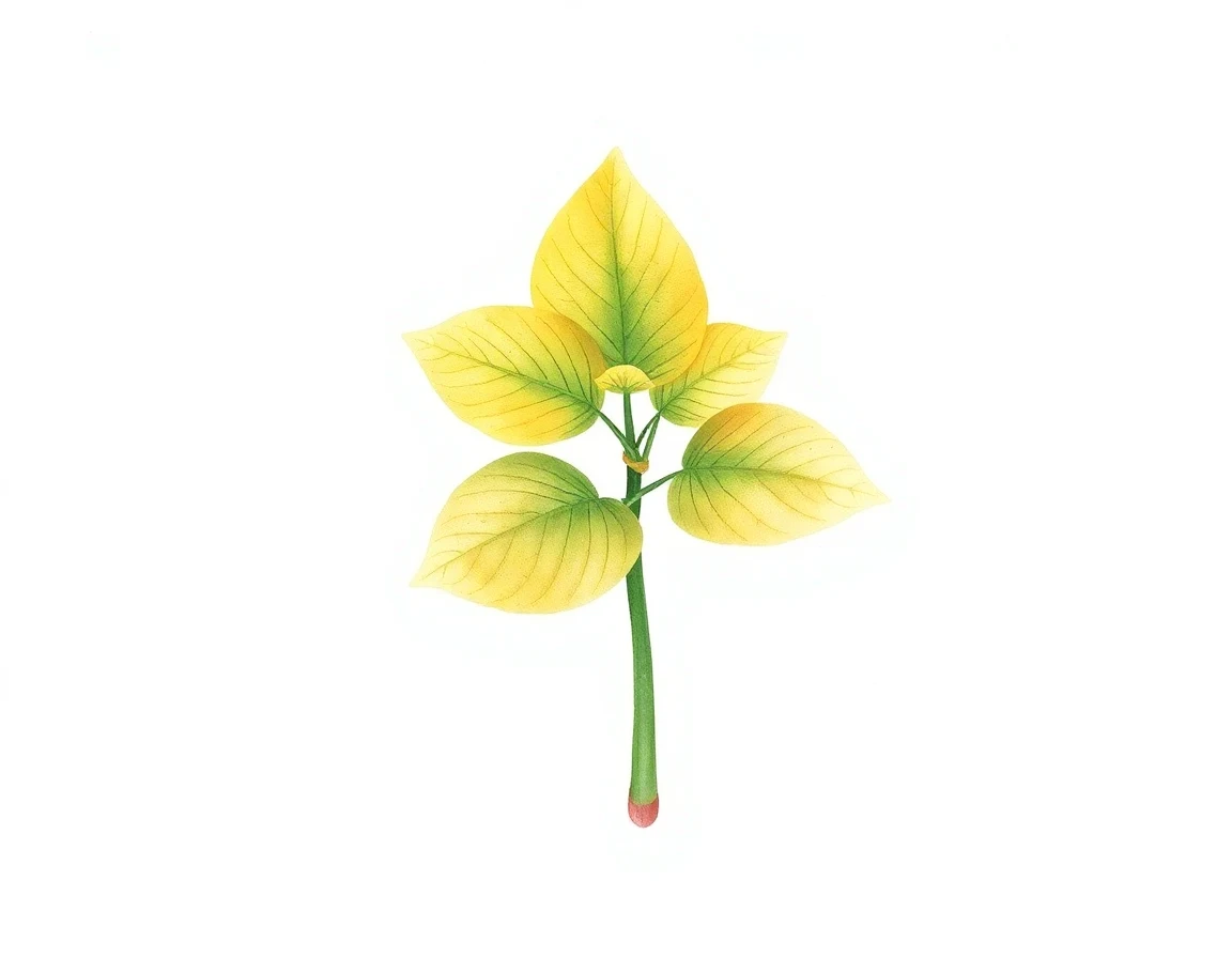 Watercolor illustration of Hosta 'Orange Slices'