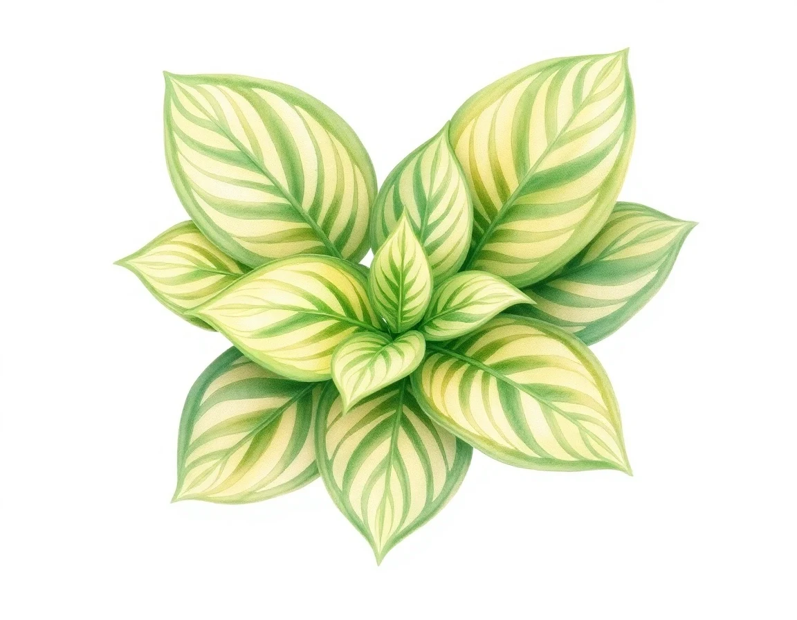 Watercolor illustration of Hosta 'Orphan Child'