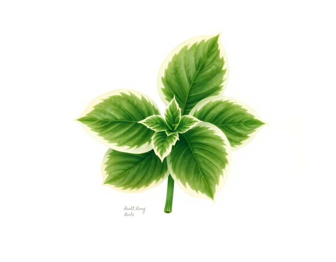Watercolor illustration of Hosta 'Ototo San'