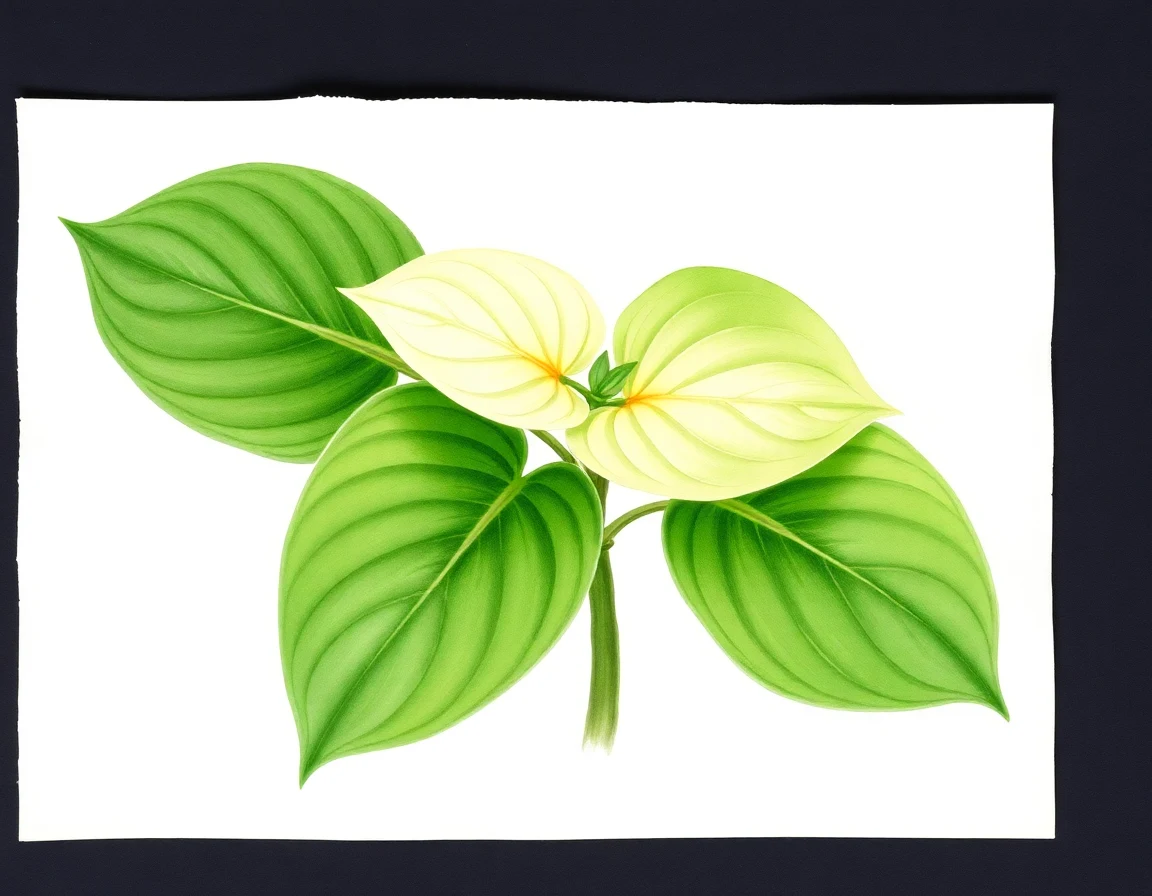 Watercolor illustration of Hosta 'Outer Limits'