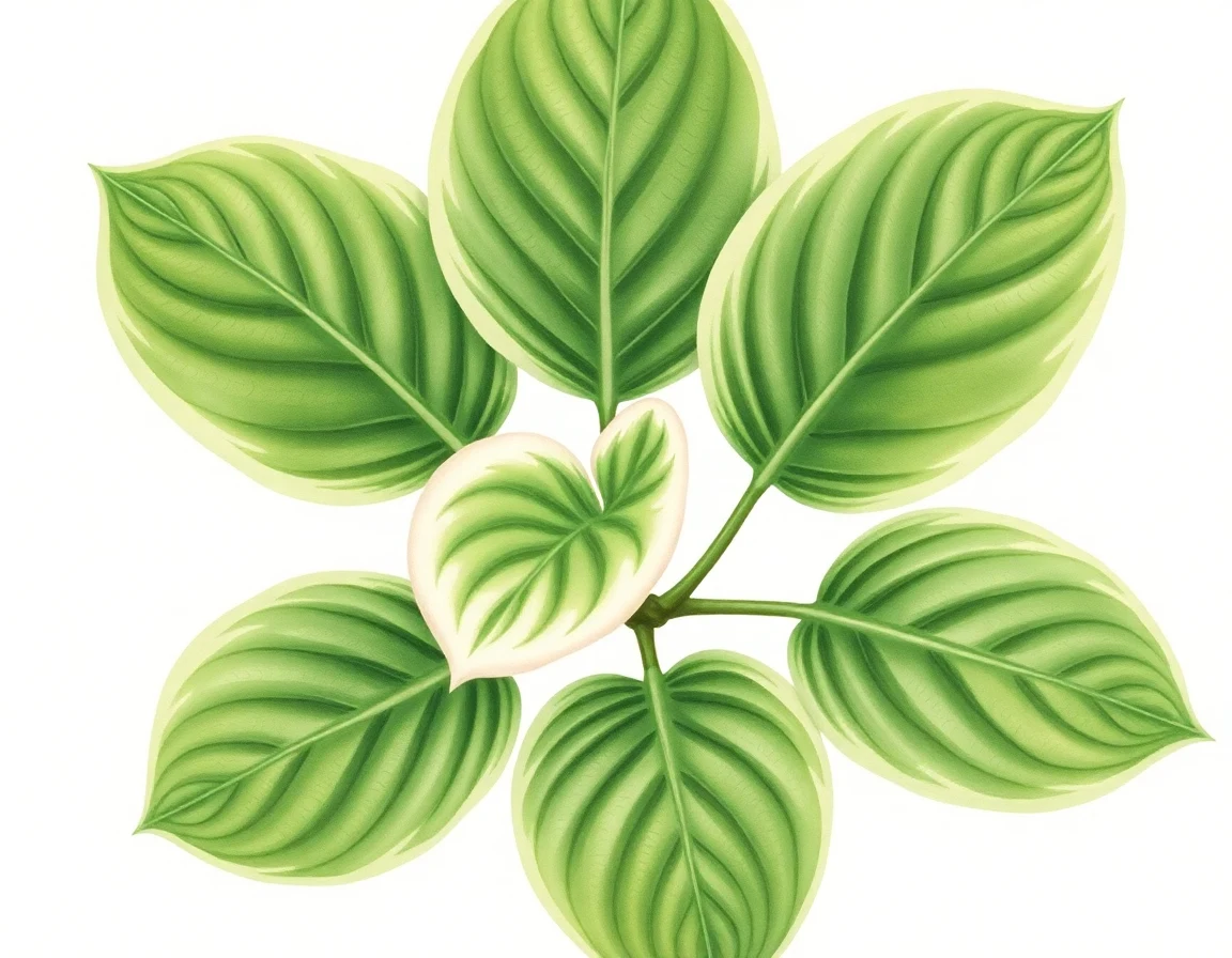 Watercolor illustration of Hosta 'Outer Space'