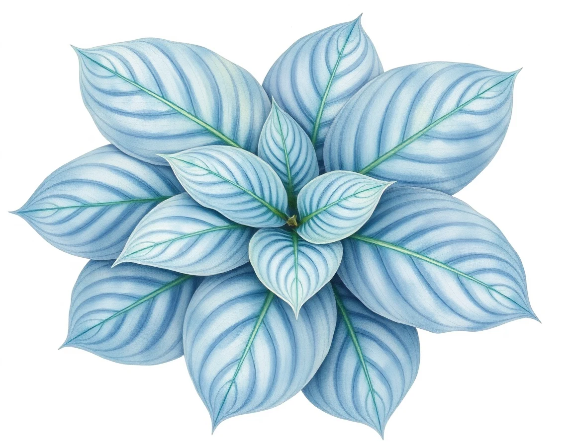 Watercolor illustration of Hosta 'Outrageous'