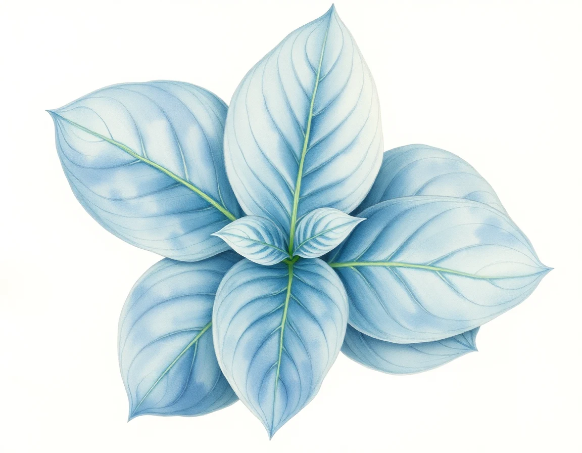 Watercolor illustration of Hosta 'Outrigger'