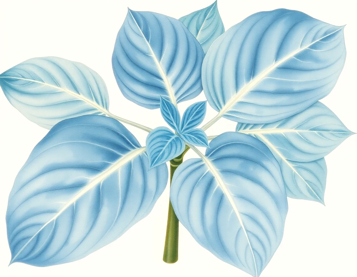 Watercolor illustration of Hosta 'Ovalwood'