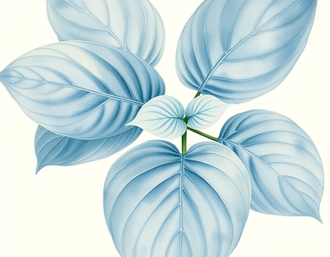 Watercolor illustration of Hosta 'Over the Rainbow'