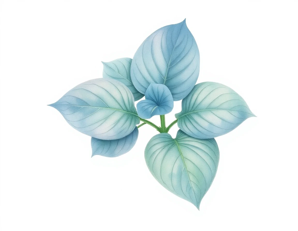 Watercolor illustration of Hosta 'Owen Online'