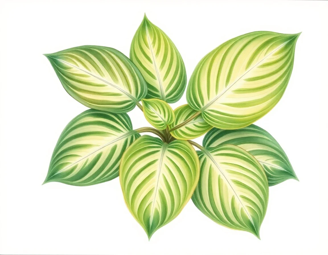 Watercolor illustration of Hosta 'Oxheart'