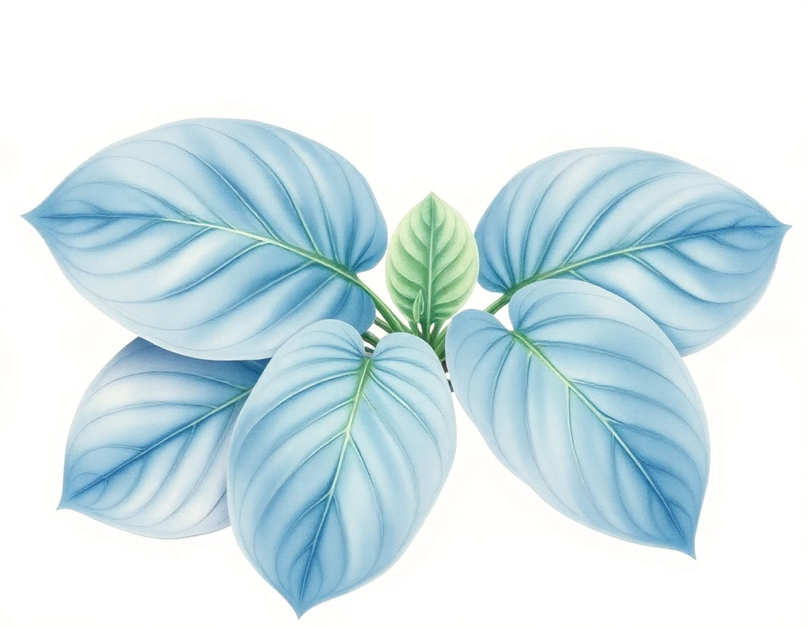 Watercolor illustration of Hosta 'Pacer'
