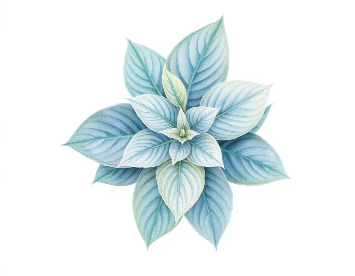 Watercolor illustration of Hosta 'Pacific Sunlight'