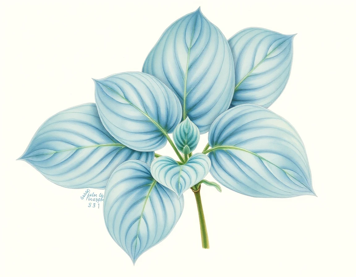Watercolor illustration of Hosta 'Pagoda'
