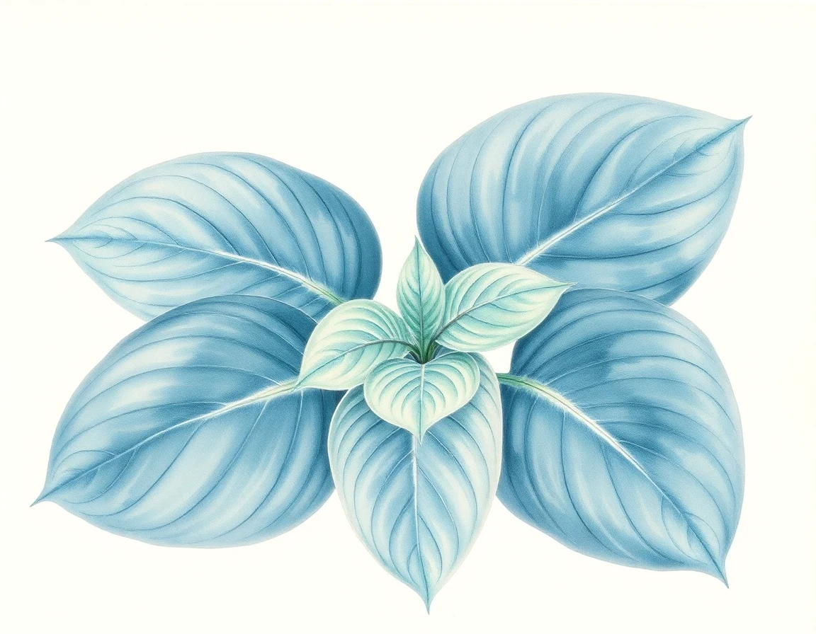 Watercolor illustration of Hosta 'Paint Master'