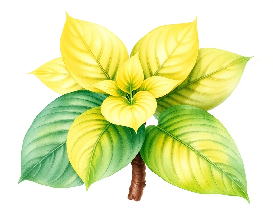 Watercolor illustration of Hosta 'Paintbrush'