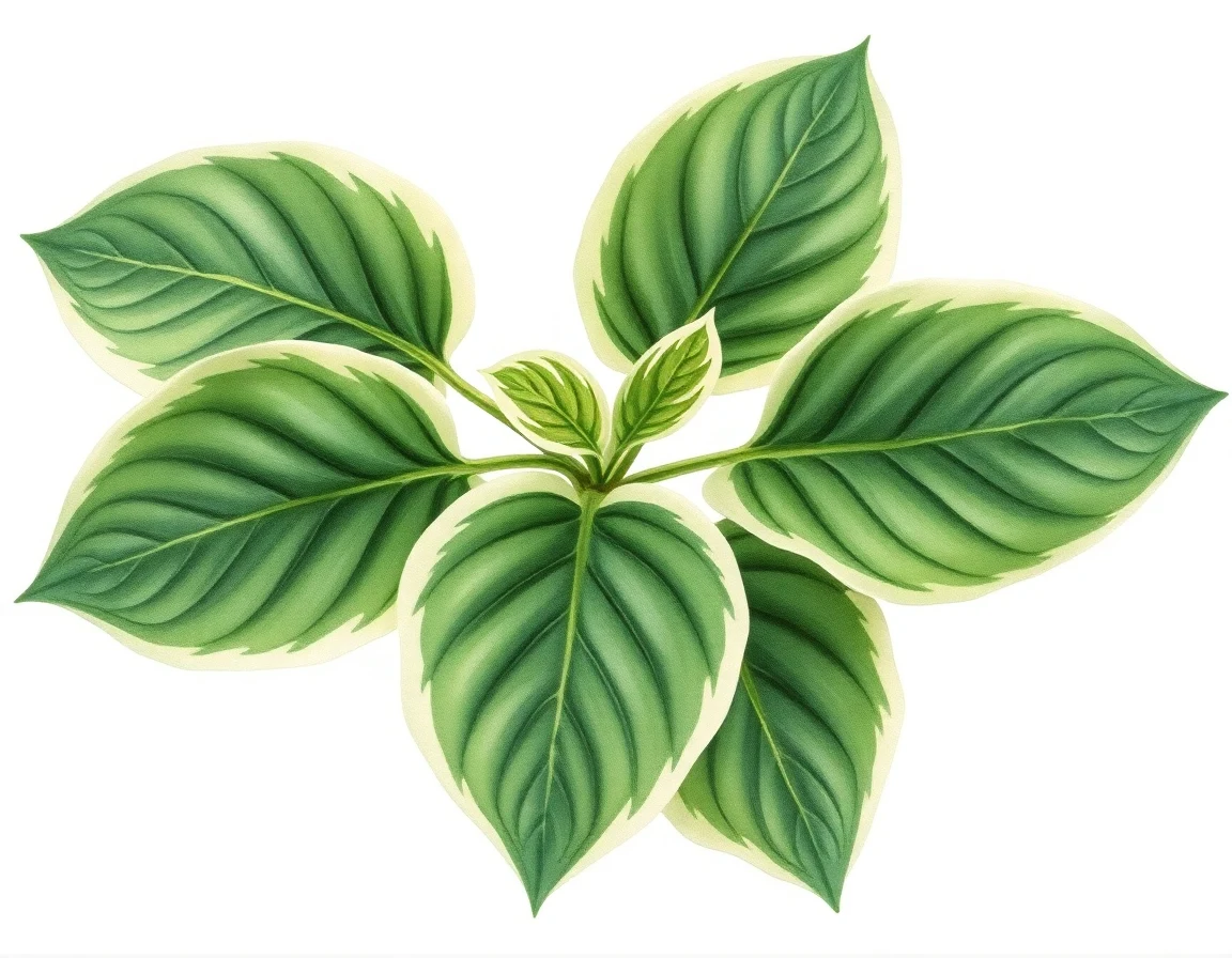 Watercolor illustration of Hosta 'Paisley Art'