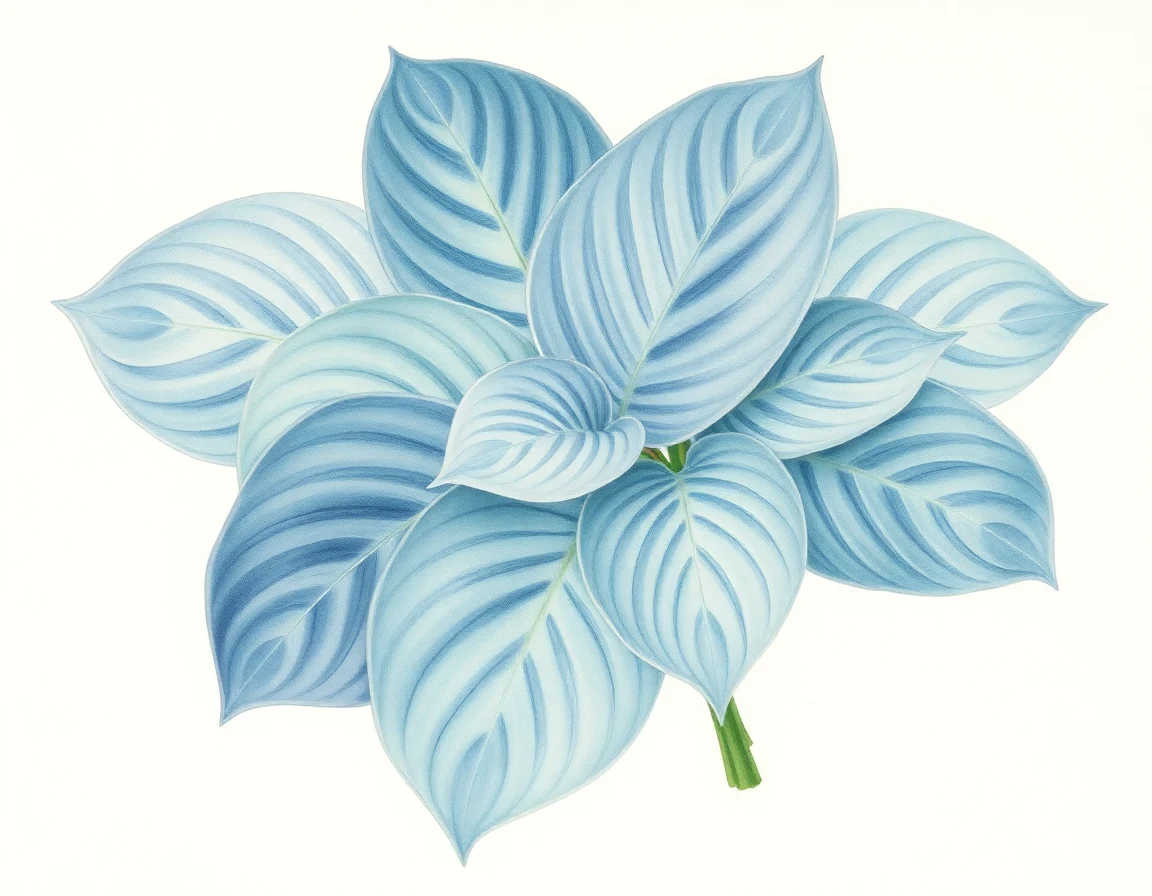 Watercolor illustration of Hosta 'Palace Guard'