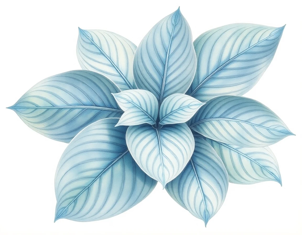 Watercolor illustration of Hosta 'Pals'