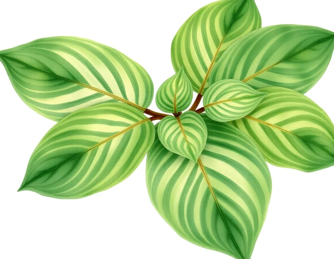 Watercolor illustration of Hosta 'Pamela Lee'