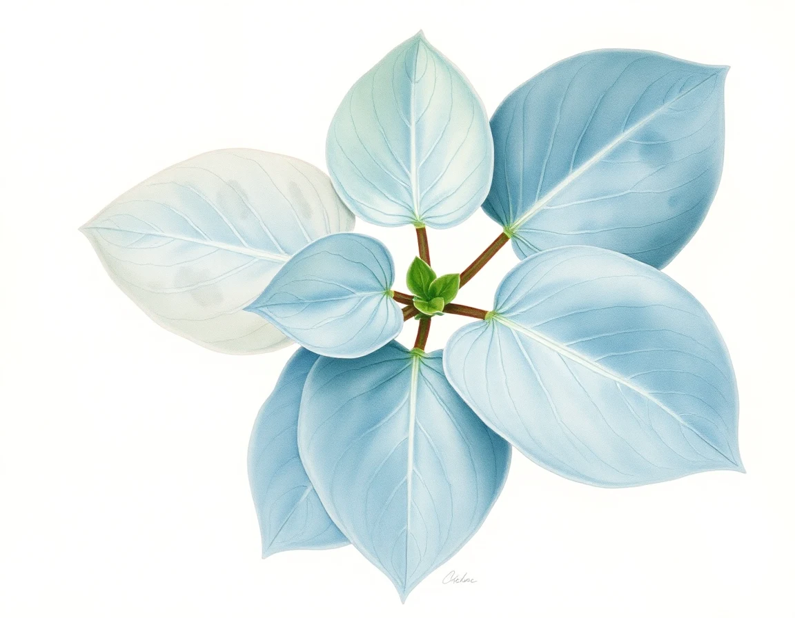 Watercolor illustration of Hosta 'Panache'