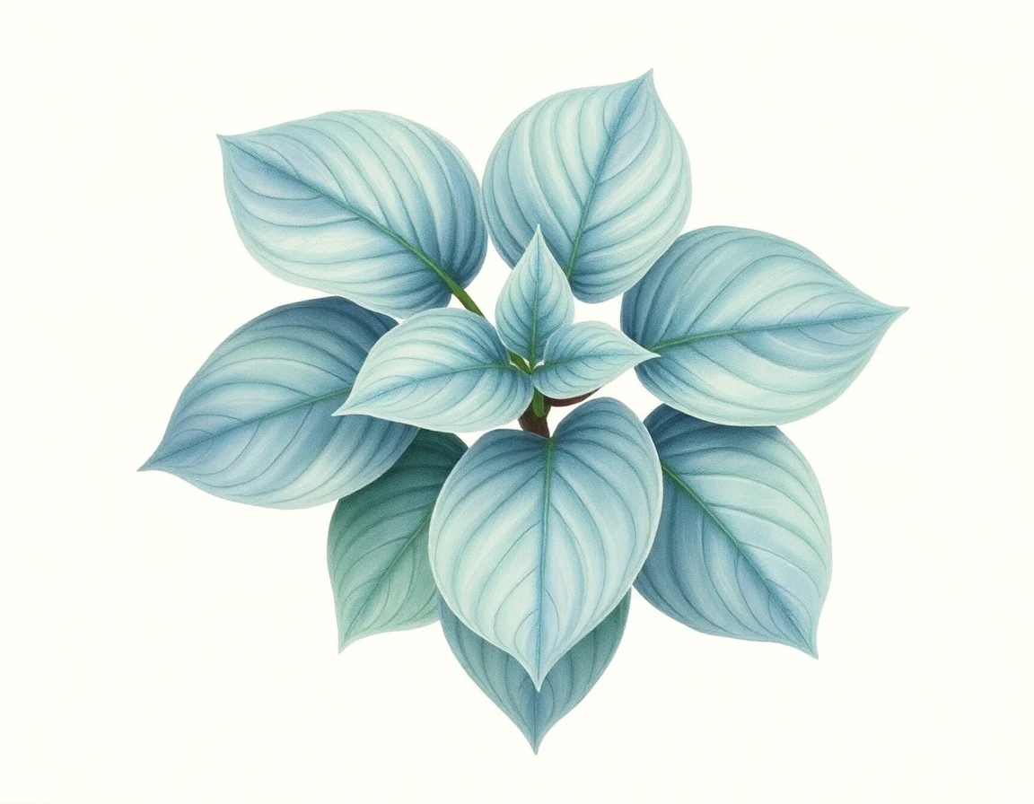 Watercolor illustration of Hosta 'Pandemonium'