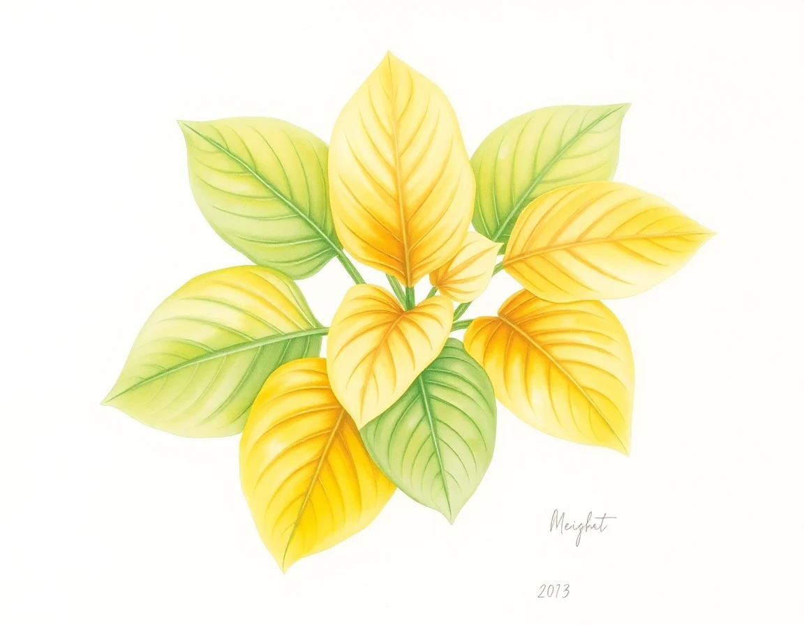 Watercolor illustration of Hosta 'Panning for Gold'