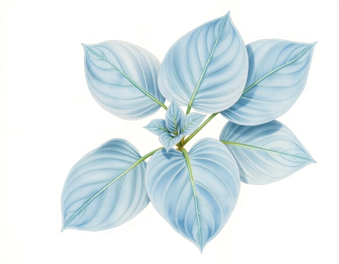 Watercolor illustration of Hosta 'Paper Lantern'