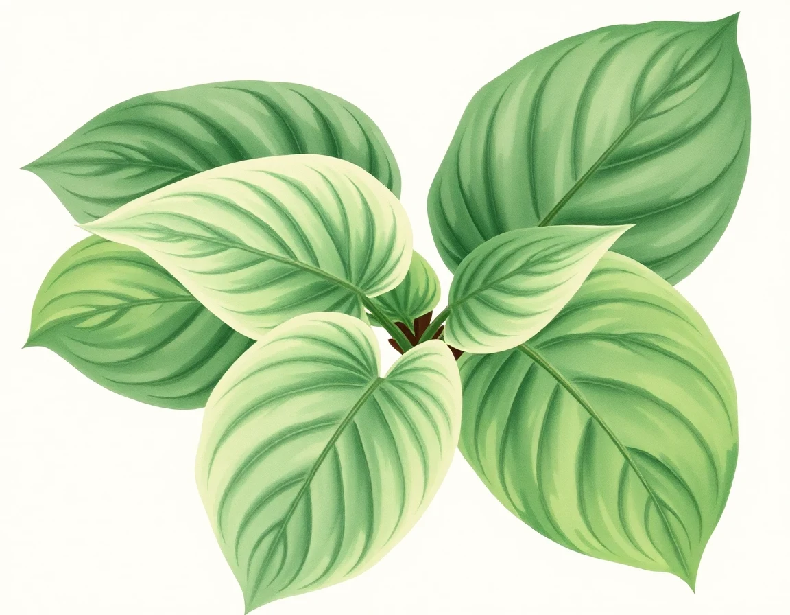 Watercolor illustration of Hosta 'Parchment Paper'