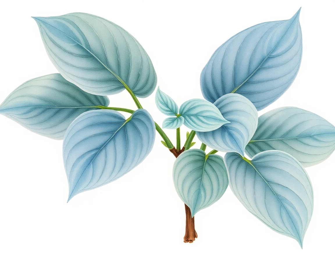 Watercolor illustration of Hosta 'Partridge Gold'
