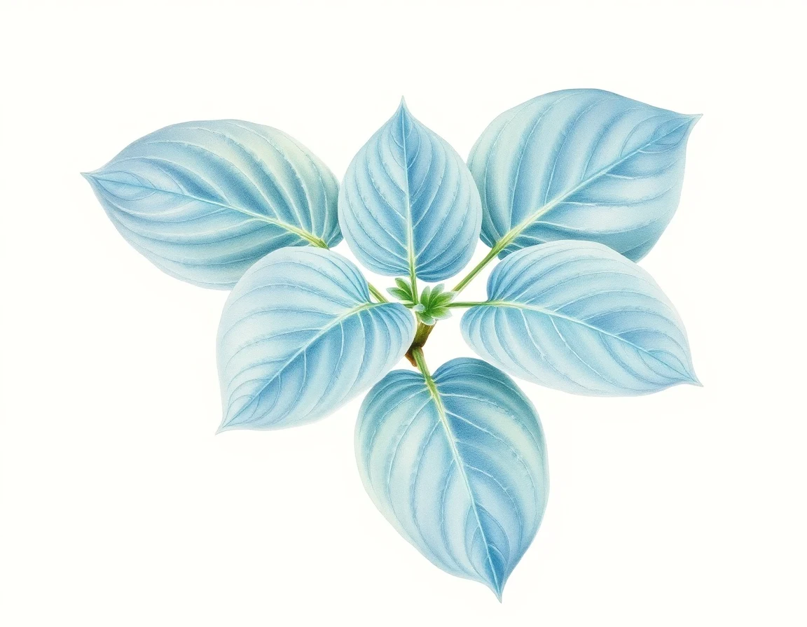 Watercolor illustration of Hosta 'Party Favor'