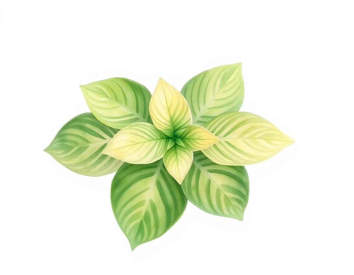 Watercolor illustration of Hosta 'Party Time'