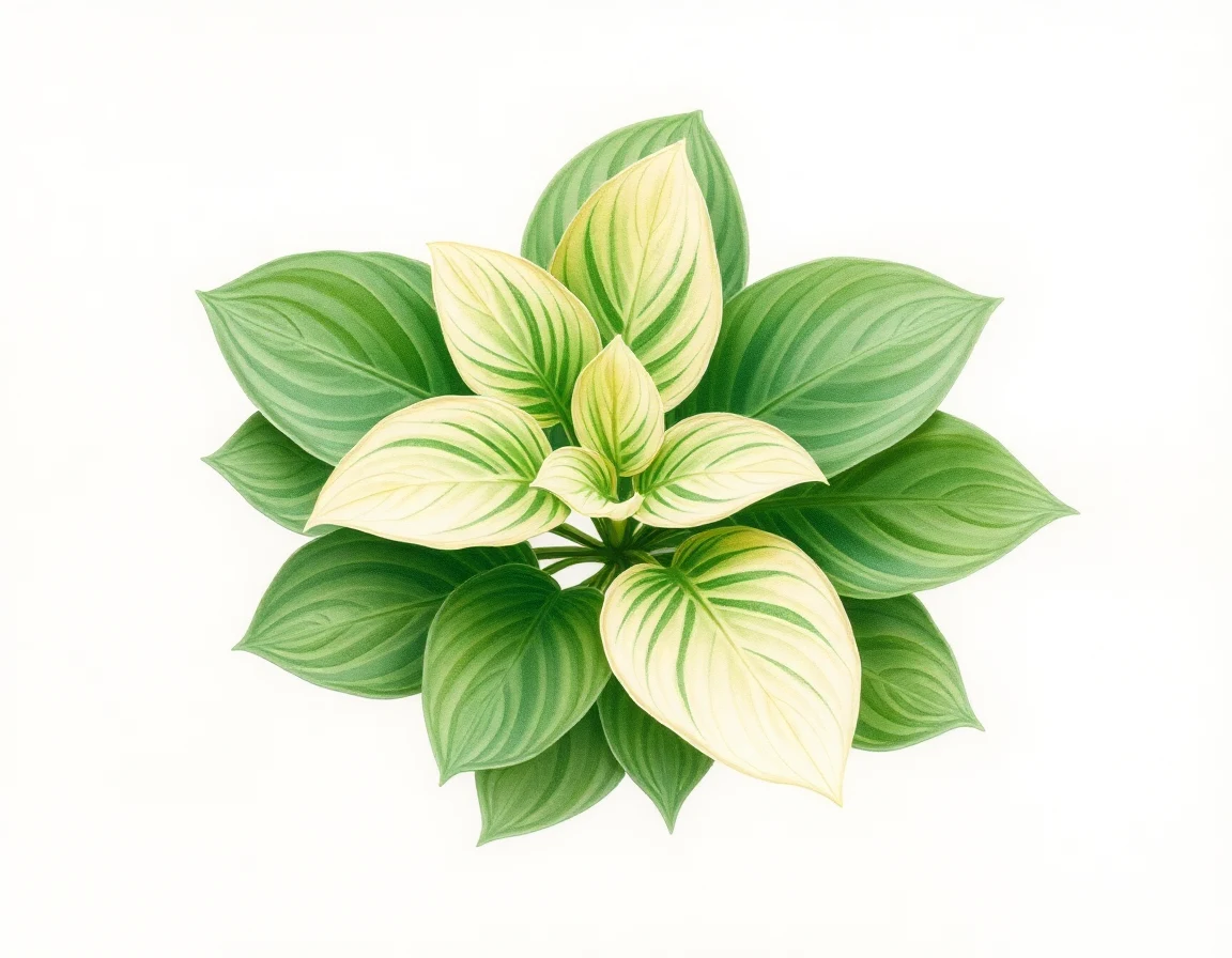 Watercolor illustration of Hosta 'Passionate Purple'