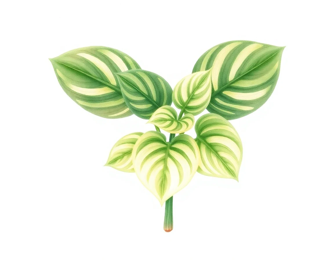 Watercolor illustration of Hosta 'Pathway Foundling'