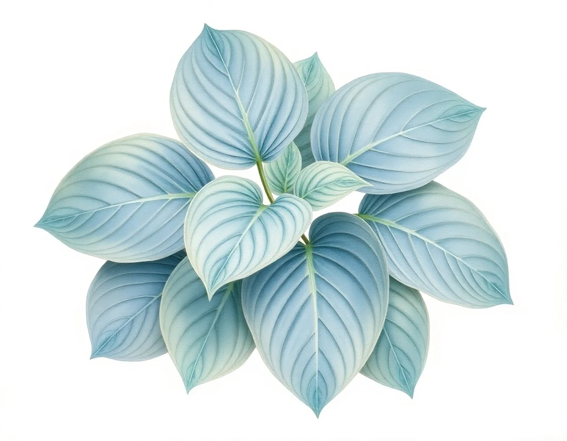 Watercolor illustration of Hosta 'Patriot Colors'