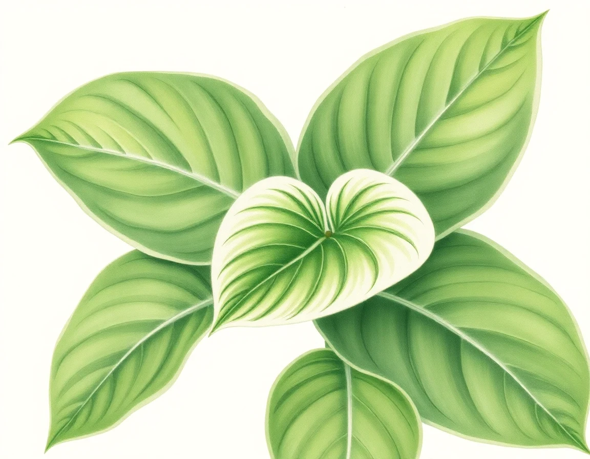 Watercolor illustration of Hosta 'Paul Revere'