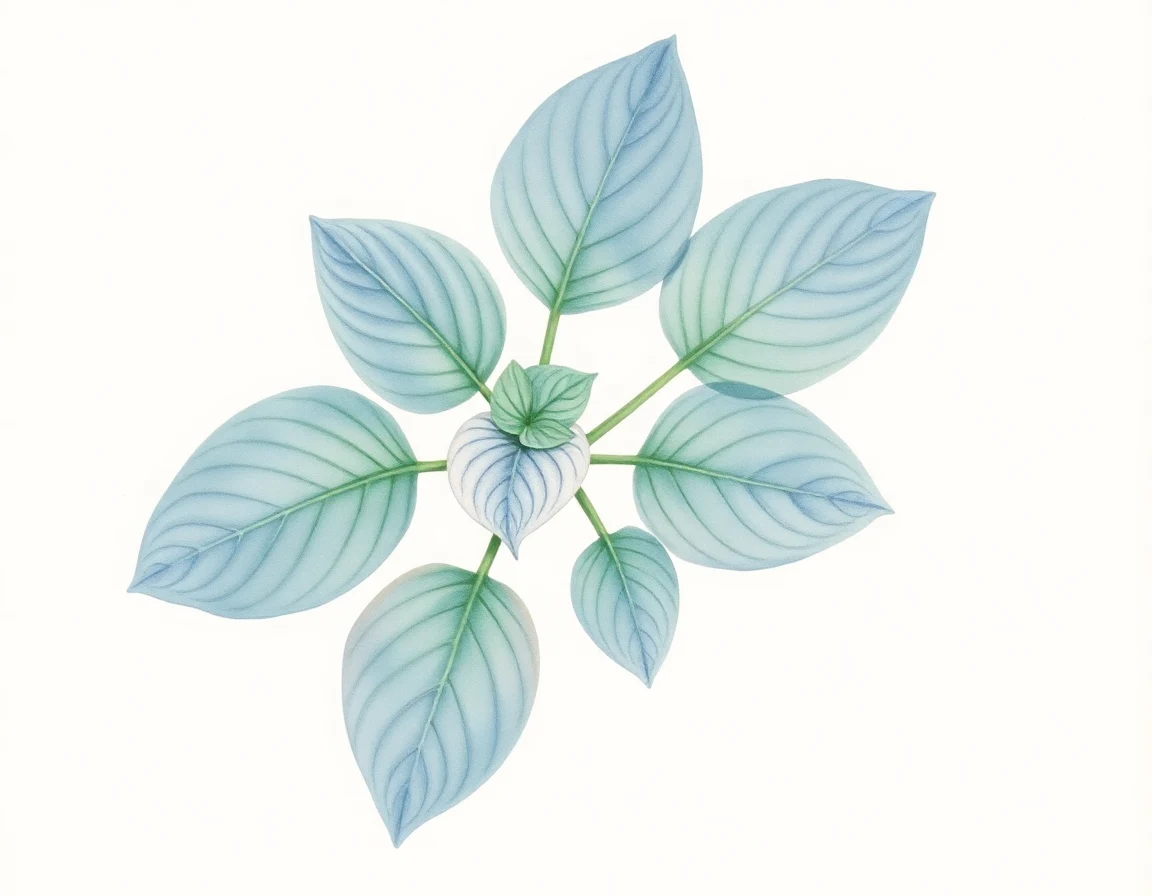 Watercolor illustration of Hosta 'Pauline Brac'