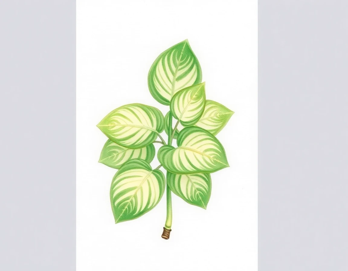 Watercolor illustration of Hosta 'Pauline'