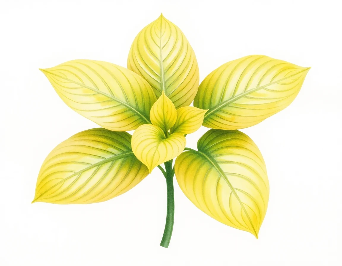 Watercolor illustration of Hosta 'Peace Offer'