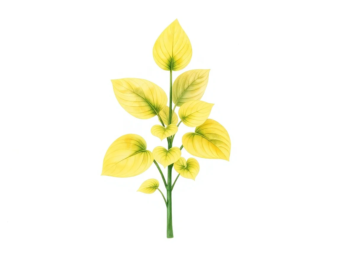 Watercolor illustration of Hosta 'Peach Salsa'