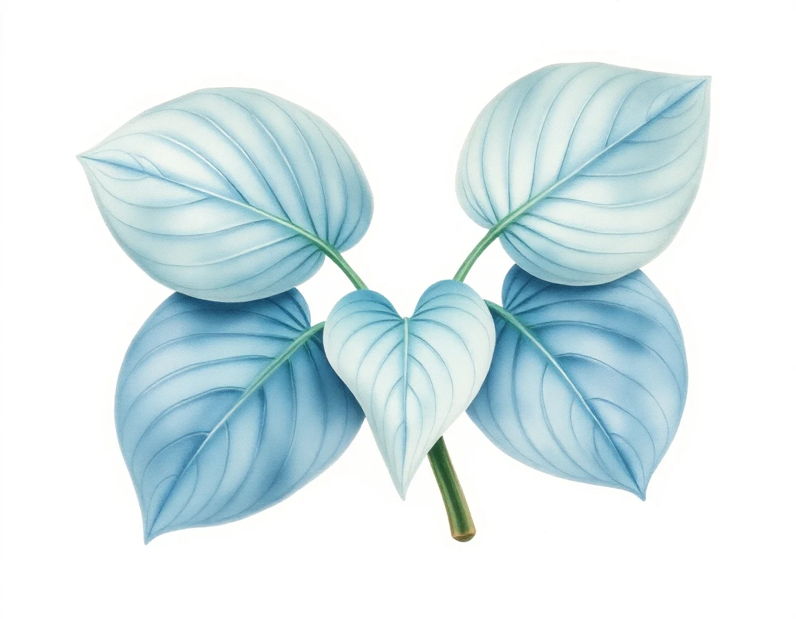 Watercolor illustration of Hosta 'Peacock'