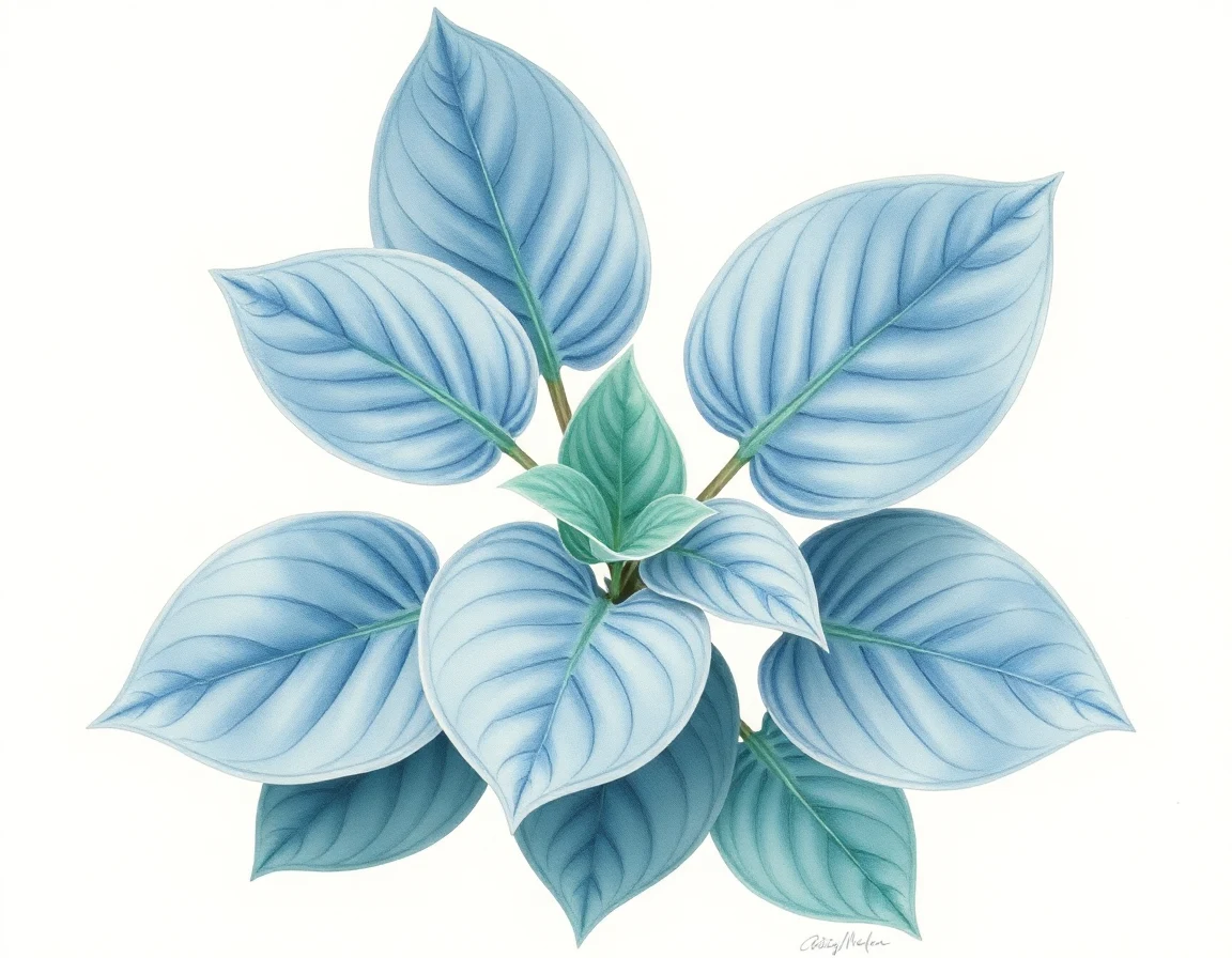 Watercolor illustration of Hosta 'Pebble Beach'