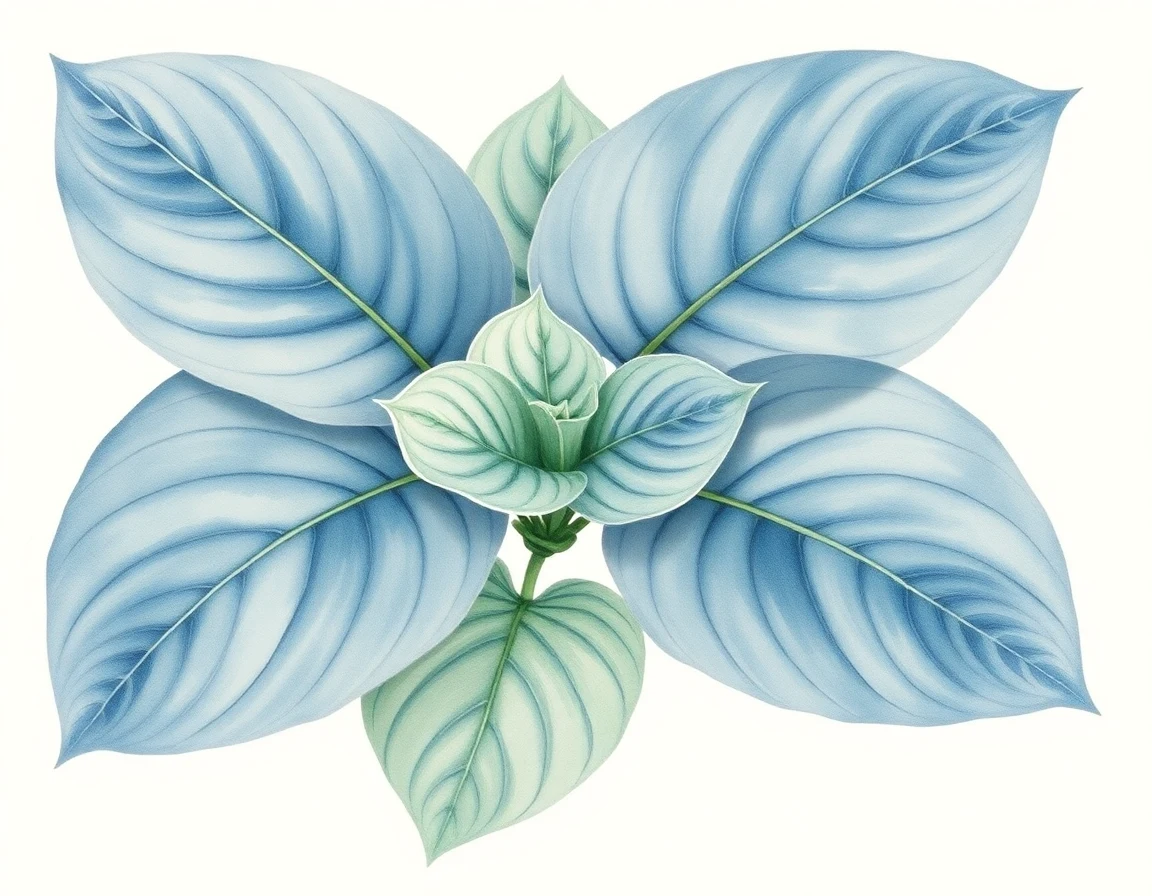 Watercolor illustration of Hosta 'Pebbles'